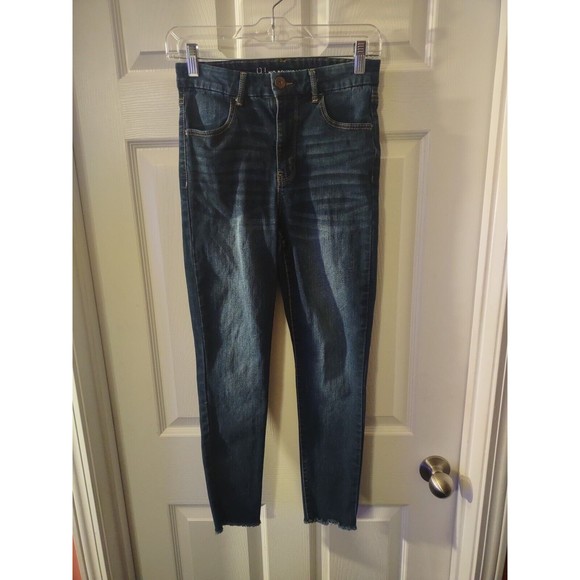 No Boundaries Girls Jeans Size 7 Blue Skinny Junior Cropped - Picture 1 of 10